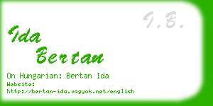 ida bertan business card